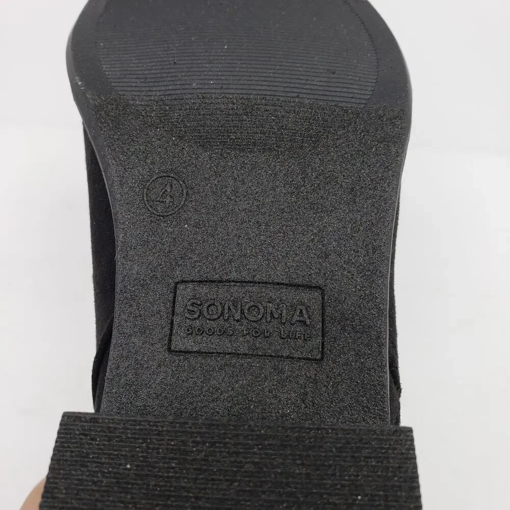 Sonoma Goods For Life Osmona Girls Size 4Y Black Side Zip Ankle Bootie Boots